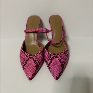 Abound fuchsia pink snakeskin mule pump with convertible strap, size 8, NWT
